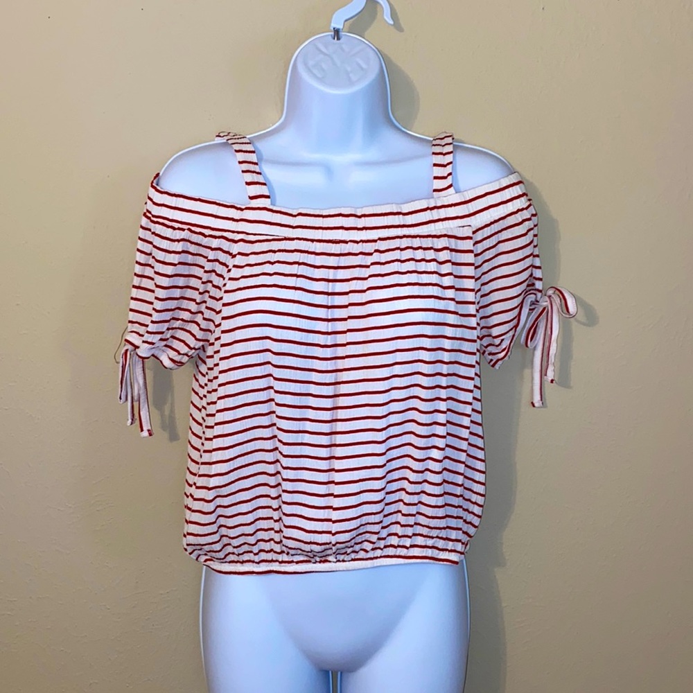 Red & White off shoulder top